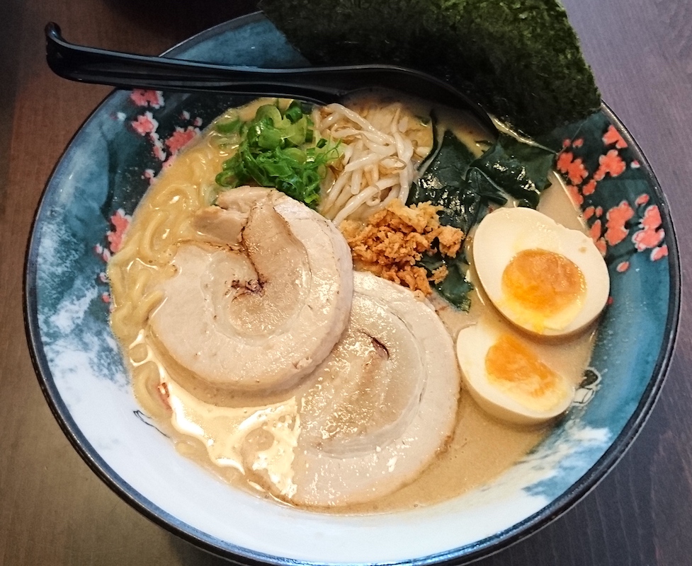 Bowl of Tonkotsu with Aji Tama from SORA Sapporo